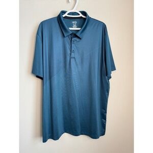 EXP Mens Short Sleeve Performance Polo Shirt Teal Green 2XL Golf Outdoor Preppy